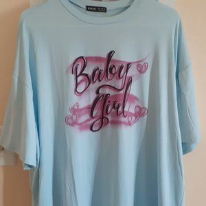 Baby Blue T- shirt with print baby girl